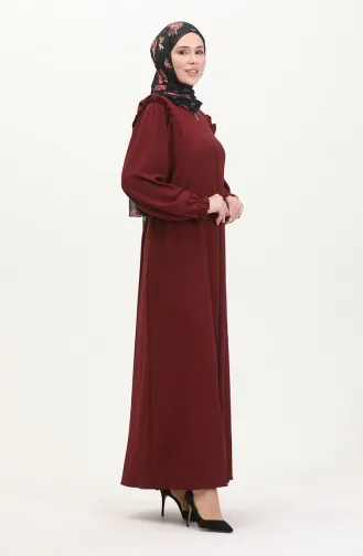 Rüschen-Abaya 1055-03 Weinrot 1055-03