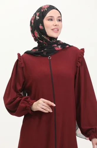 Rüschen-Abaya 1055-03 Weinrot 1055-03