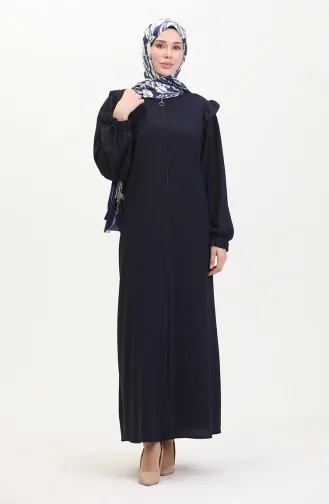 Abaya à Froufrous 1055-05 Bleu Marine 1055-05