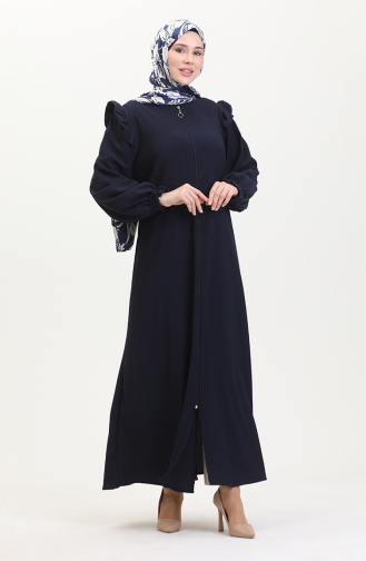 Abaya à Froufrous 1055-05 Bleu Marine 1055-05