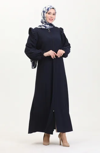 Abaya à Froufrous 1055-05 Bleu Marine 1055-05