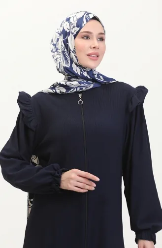Abaya à Froufrous 1055-05 Bleu Marine 1055-05