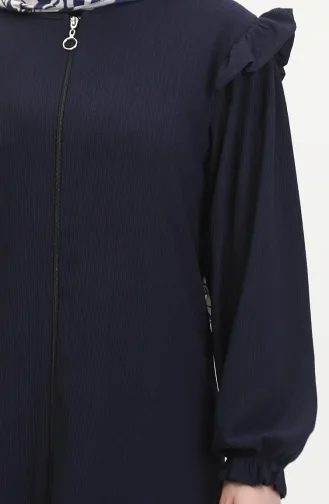 Abaya à Froufrous 1055-05 Bleu Marine 1055-05