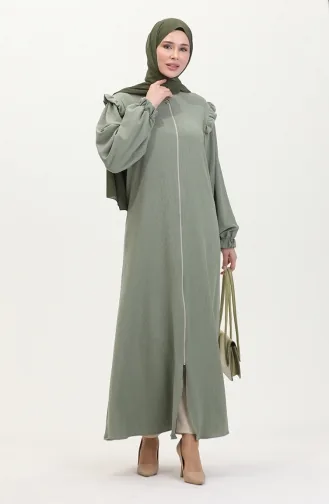 Abaya à Volants 1055-07 Vert Çağla 1055-07