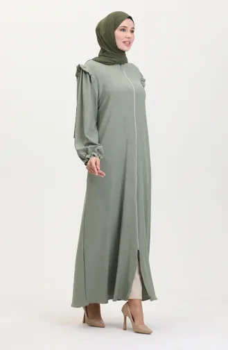 Abaya à Volants 1055-07 Vert Çağla 1055-07