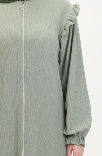 Abaya à Volants 1055-07 Vert Çağla 1055-07
