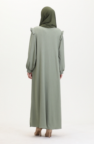 Fırfırlı Ferace 1055-07 Çağla Yeşil