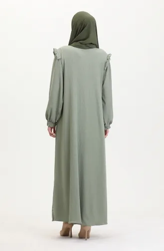 Abaya à Volants 1055-07 Vert Çağla 1055-07