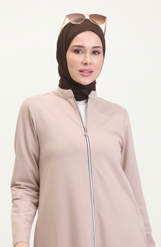 عباءة رياضية بخيطين 10651-01 لون بيج 10651-01