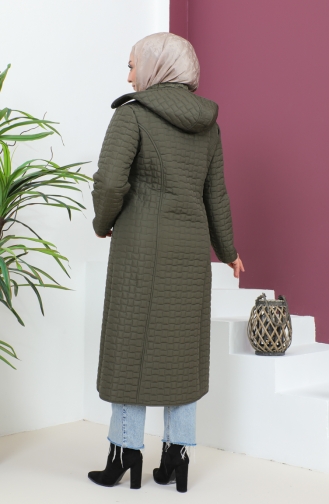 Plus Size Hooded quilted Coat 5072-03 Khaki 5072-03