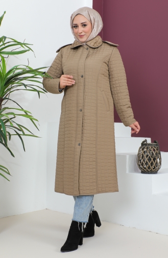 Plus Size Hooded quilted Coat 5072-04 Mink 5072-04
