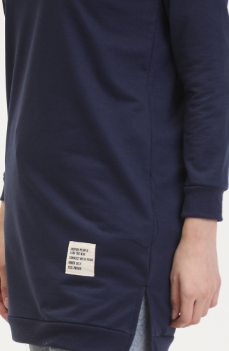 Yırtmaçlı Spor Tunik 0529-04 Lacivert
