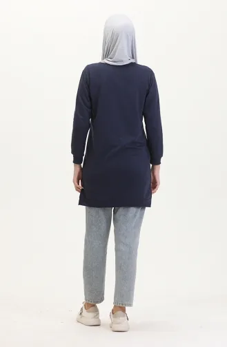 Yırtmaçlı Spor Tunik 0529-04 Lacivert