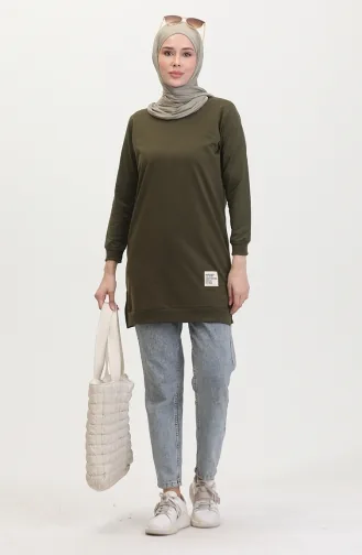 Yırtmaçlı Spor Tunik 0529-06 Haki