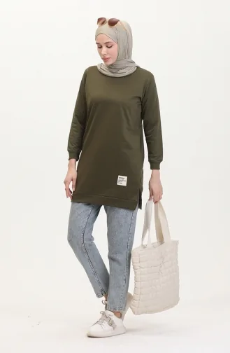 Yırtmaçlı Spor Tunik 0529-06 Haki