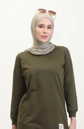 Yırtmaçlı Spor Tunik 0529-06 Haki