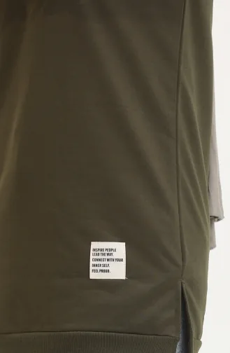 Yırtmaçlı Spor Tunik 0529-06 Haki