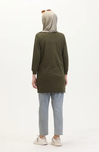 Yırtmaçlı Spor Tunik 0529-06 Haki