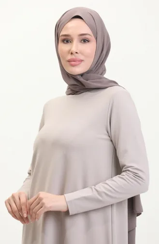 تونيك مع تنورة مُزينة 10508-03 لون حجري 10508-03