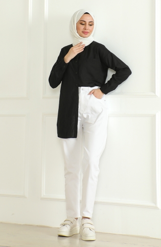 Momjean Salaş Kot Pantolon 5304-02 Beyaz