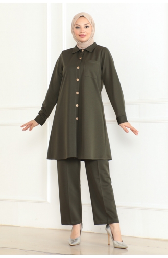 Costume Double Détail Poches 1083-02 Khaki 1083-02