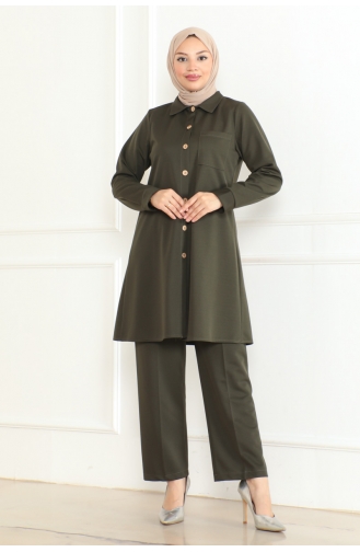 Costume Double Détail Poches 1083-02 Khaki 1083-02