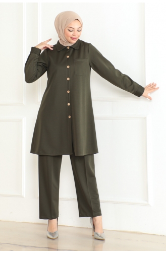 Costume Double Détail Poches 1083-02 Khaki 1083-02