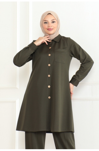 Costume Double Détail Poches 1083-02 Khaki 1083-02
