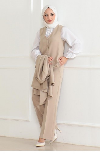 Vest Drievoudig Pak Beige 19222 15318