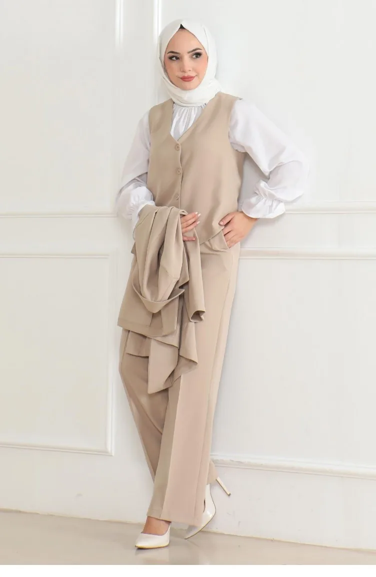 Vest Drievoudig Pak Beige 19222 15318