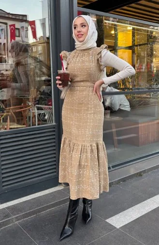 فستان بدون أكمام تويت 0420-01 بيج 0420-01