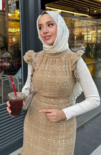 فستان بدون أكمام تويت 0420-01 بيج 0420-01