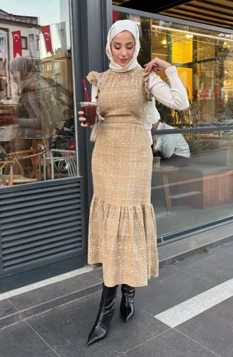 فستان بدون أكمام تويت 0420-01 بيج 0420-01