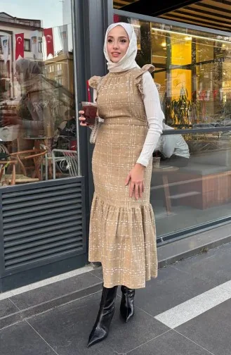فستان بدون أكمام تويت 0420-01 بيج 0420-01