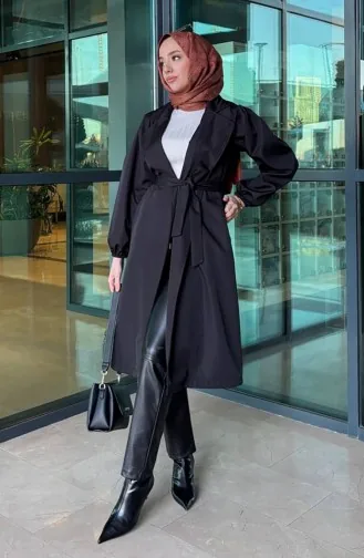 Belted Trench Coat 4511-01 Black 4511-01