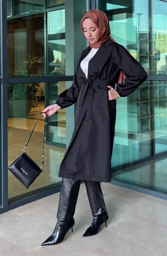 Belted Trench Coat 4511-01 Black 4511-01