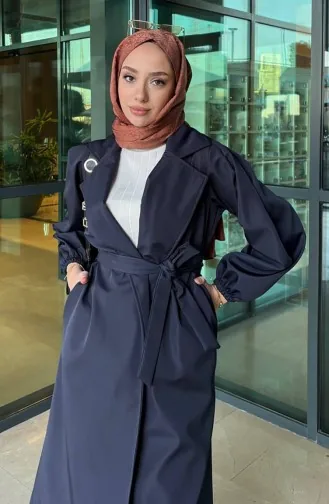 Trenchcoat Mit Gürtel 4511-02 Marineblau 4511-02