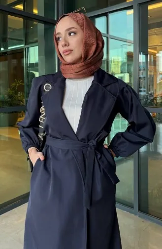 Trenchcoat Mit Gürtel 4511-02 Marineblau 4511-02