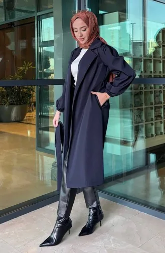 Trenchcoat Mit Gürtel 4511-02 Marineblau 4511-02