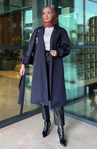 Trenchcoat Mit Gürtel 4511-02 Marineblau 4511-02