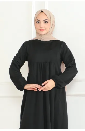 Magnolia Robe Gebreide Dubbele Jurk 208-01 Zwart 208-01
