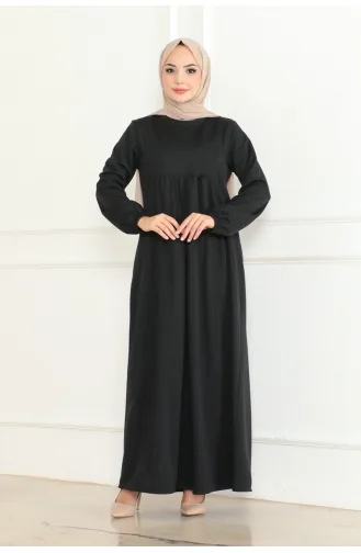 Magnolia Robe Gebreide Dubbele Jurk 208-01 Zwart 208-01