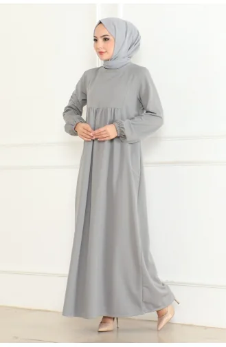Manolya Robali Örme Double Elbise 208-02 Gri