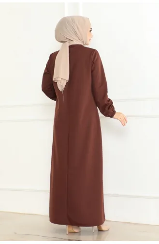 Manolya Robali Knitted Double Dress 208-03 Brown 208-03