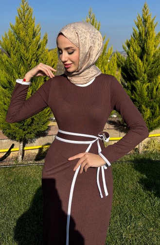 Burgu Kumaş İkili Takım 5512-03 Kahverengi