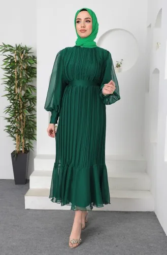 Plissiertes Janjan-Abendkleid 5510-02 Smaragdgrün 5510-02