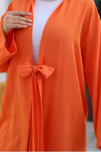 Gedetailleerde Kimonoset Met Stropdas Oranje 1225 614