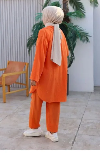 Gedetailleerde Kimonoset Met Stropdas Oranje 1225 614