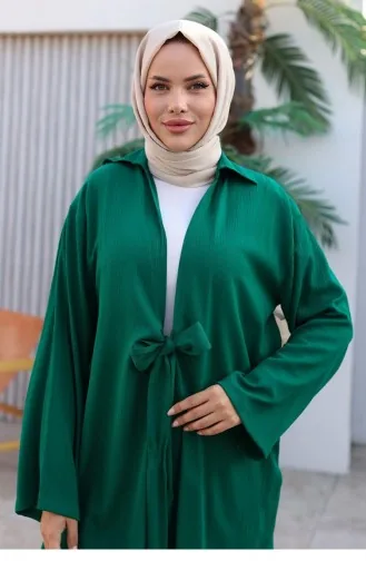 Ensemble Kimono Détaillé à Nouer Vert 1225 615
