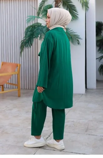 Ensemble Kimono Détaillé à Nouer Vert 1225 615
